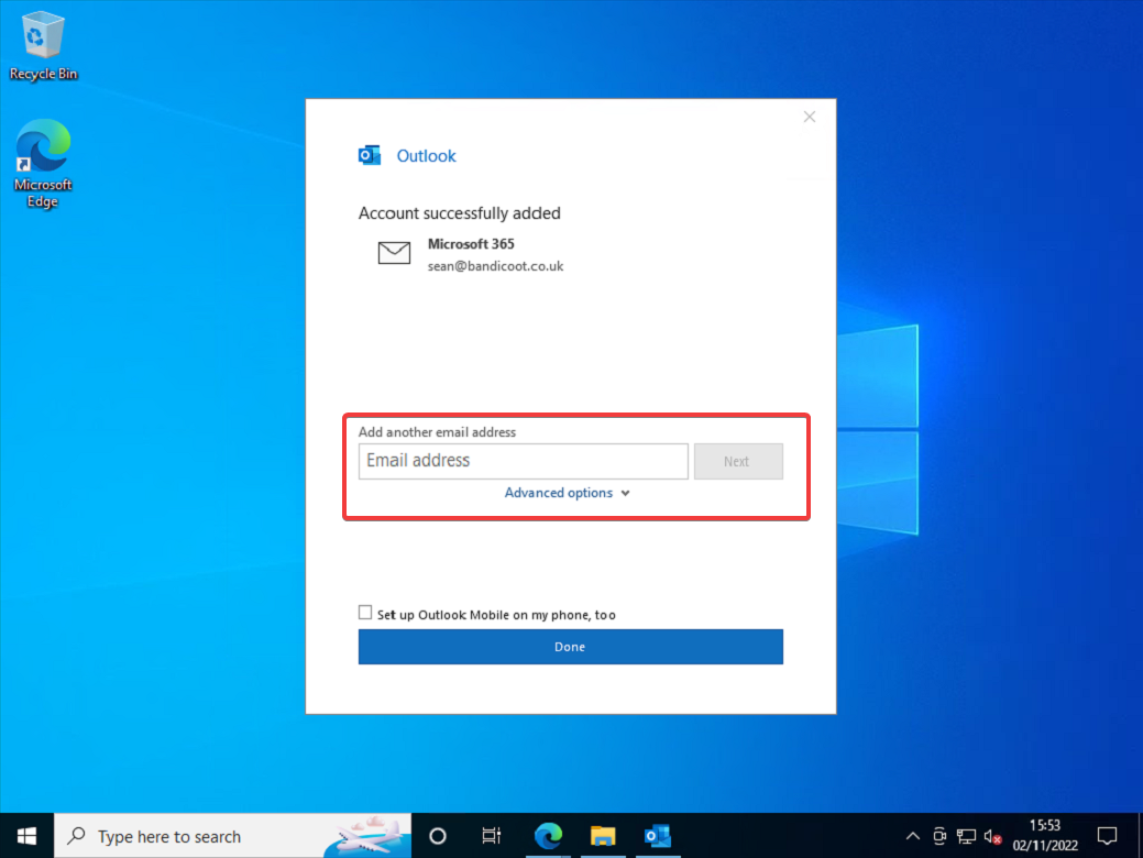 Add your Microsoft 365 email accounts to a Windows 10/11 device