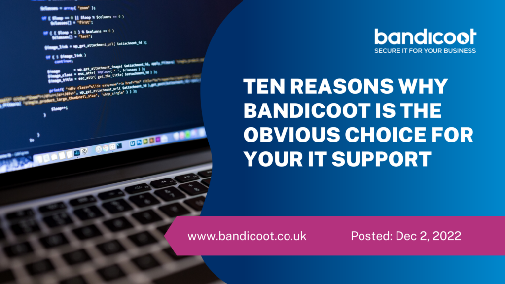 Ten reasons why Bandicoot is the obvious choice for your IT Support